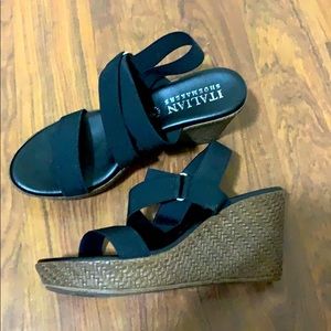 Italian Shoemakers Black Wedges